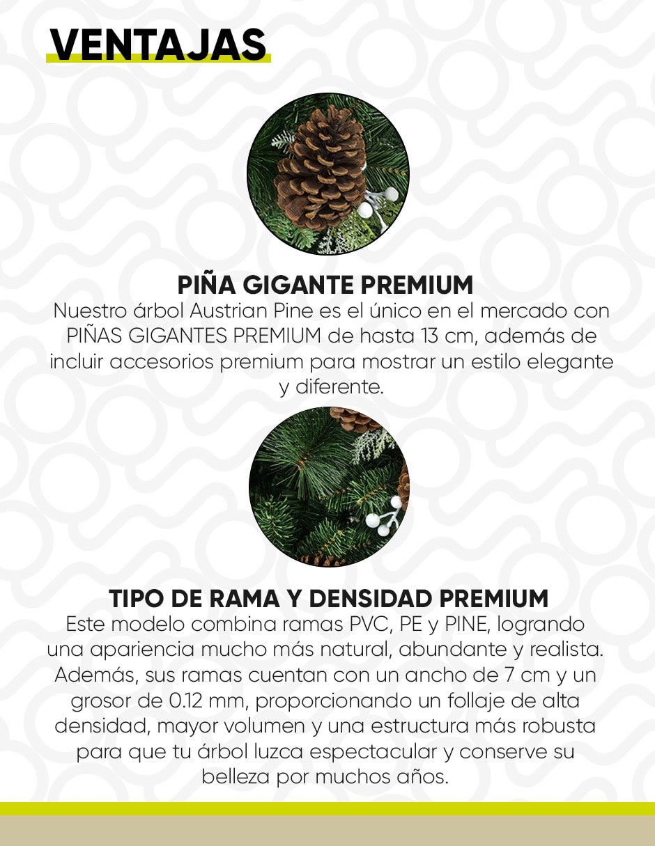 Árbol de navidad austrian pine con maleta de pvc 2
