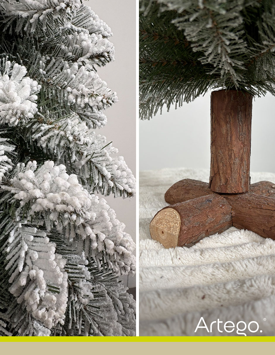 Árbol de navidad nevado set de 3 piezas aleppo de pvc 4