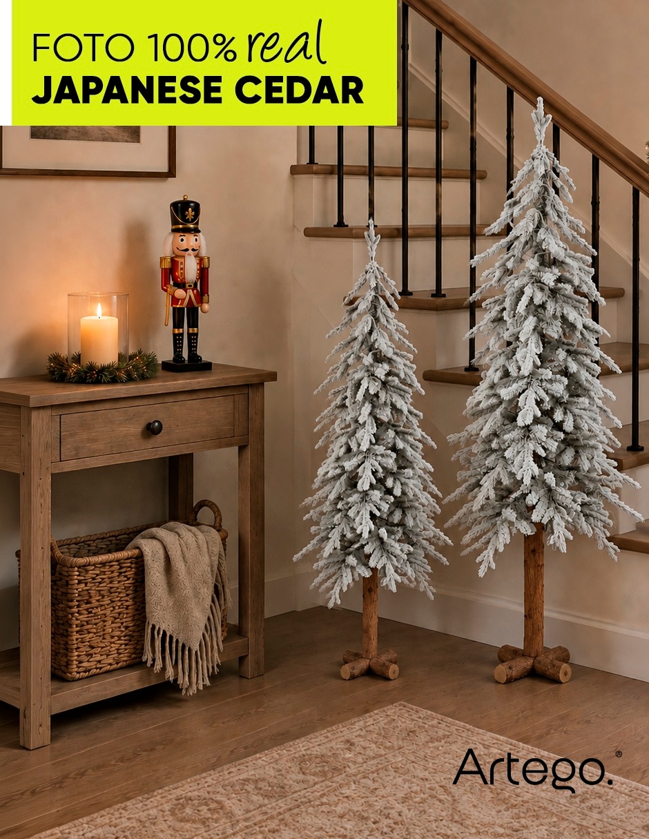 Árbol de navidad japanese cedar set de 2 piezas de pvc 5