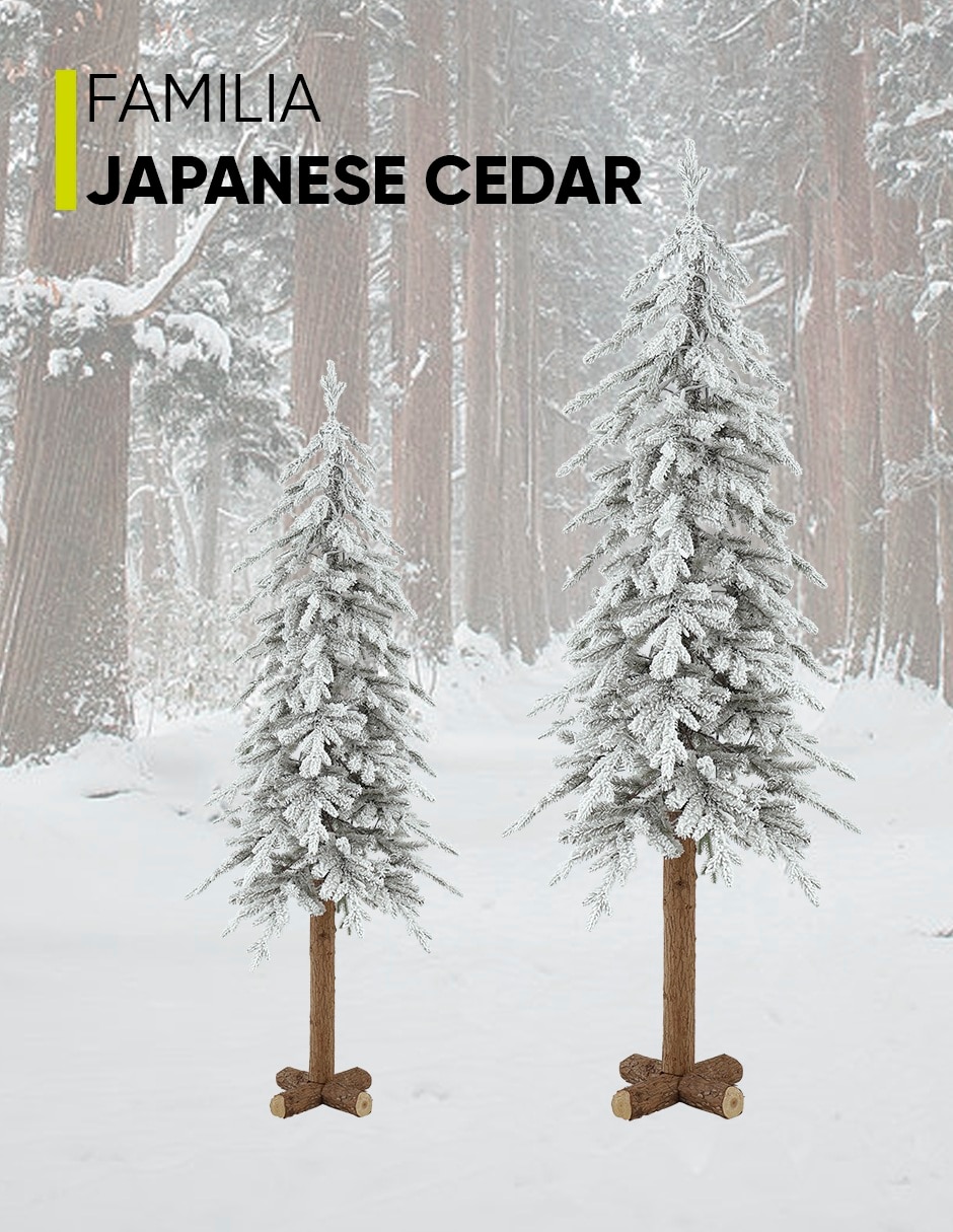 Árbol de navidad japanese cedar set de 2 piezas de pvc 6