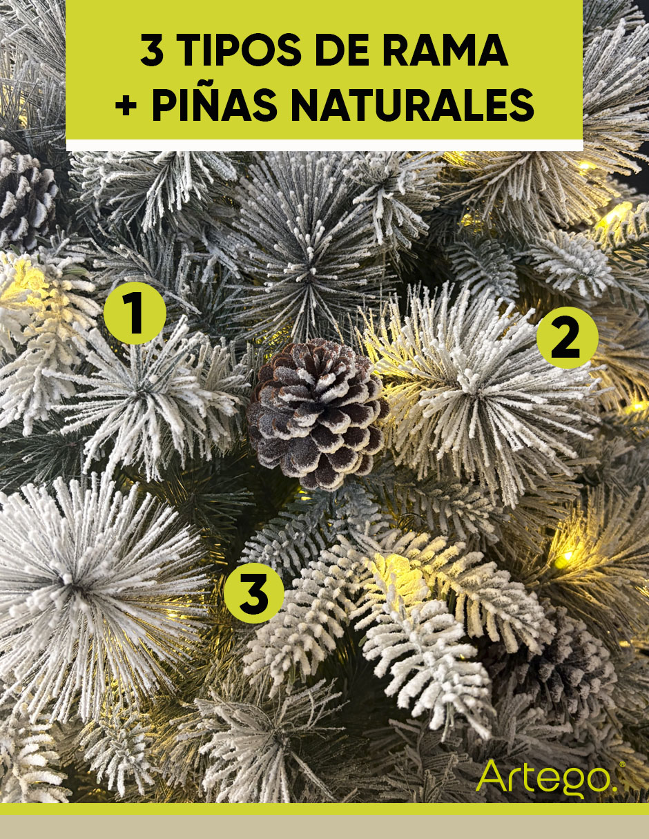 Árbol de navidad preiluminado mountain cedar de pvc con 300 luces 6