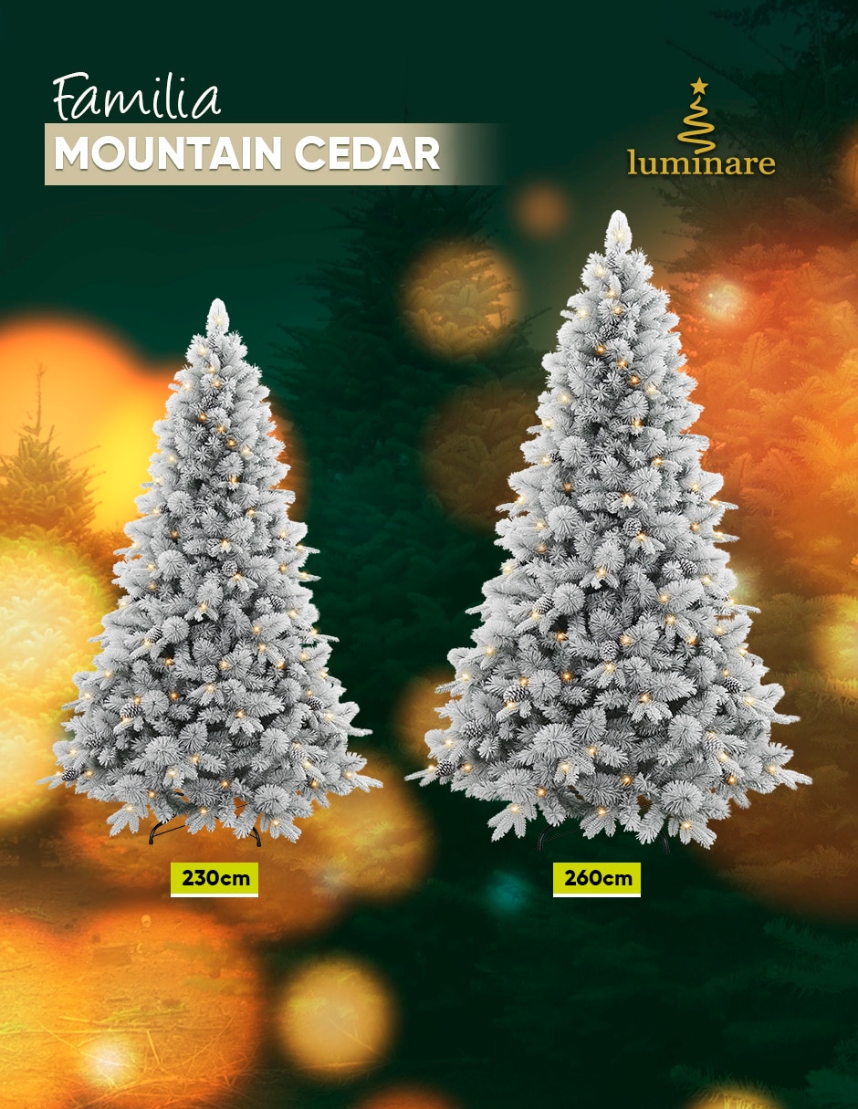 Árbol de navidad preiluminado mountain cedar premium de pvc continuo 2
