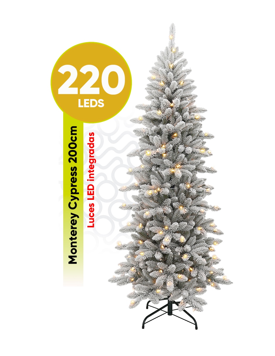 Árbol de navidad preiluminado monterey cypress de pvc con 220 luces Árbol de navidad preiluminado monterey cypress de pvc con 220 luces