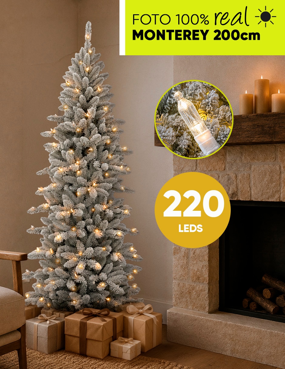 Árbol de navidad preiluminado monterey cypress de pvc con 220 luces 5