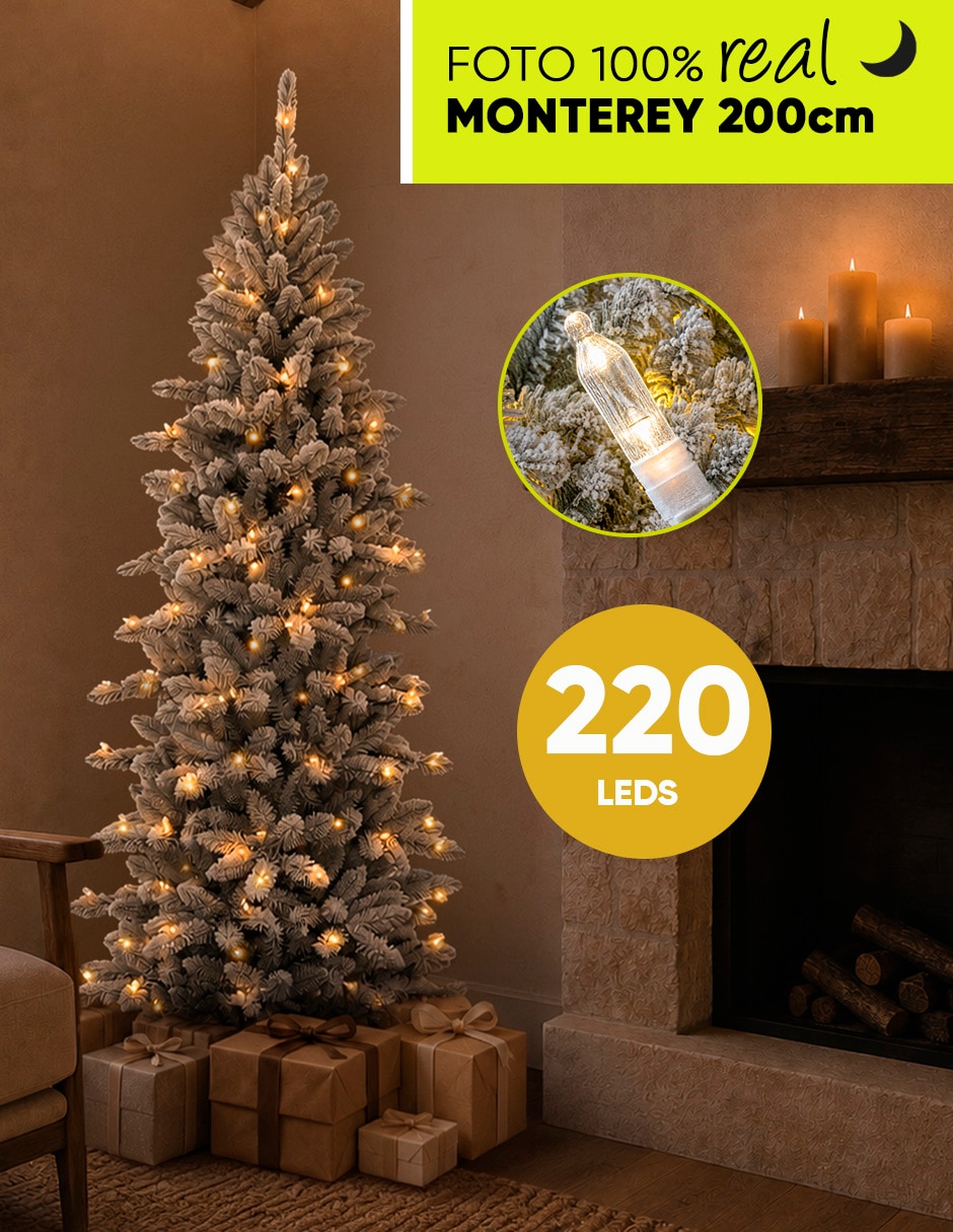 Árbol de navidad preiluminado monterey cypress de pvc con 220 luces 4