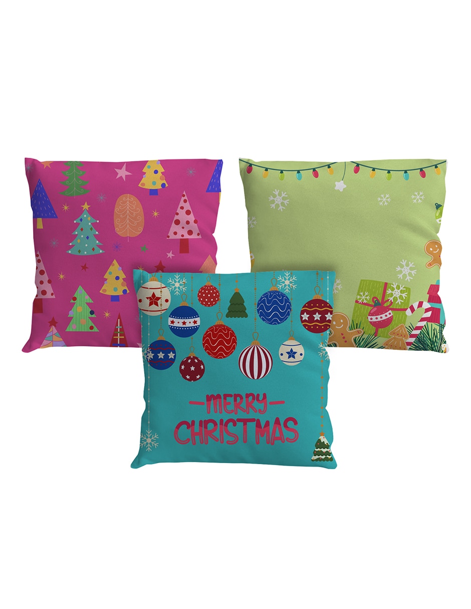 Kit cojín decorativo navideños coloridos Kit cojín decorativo navideños coloridos