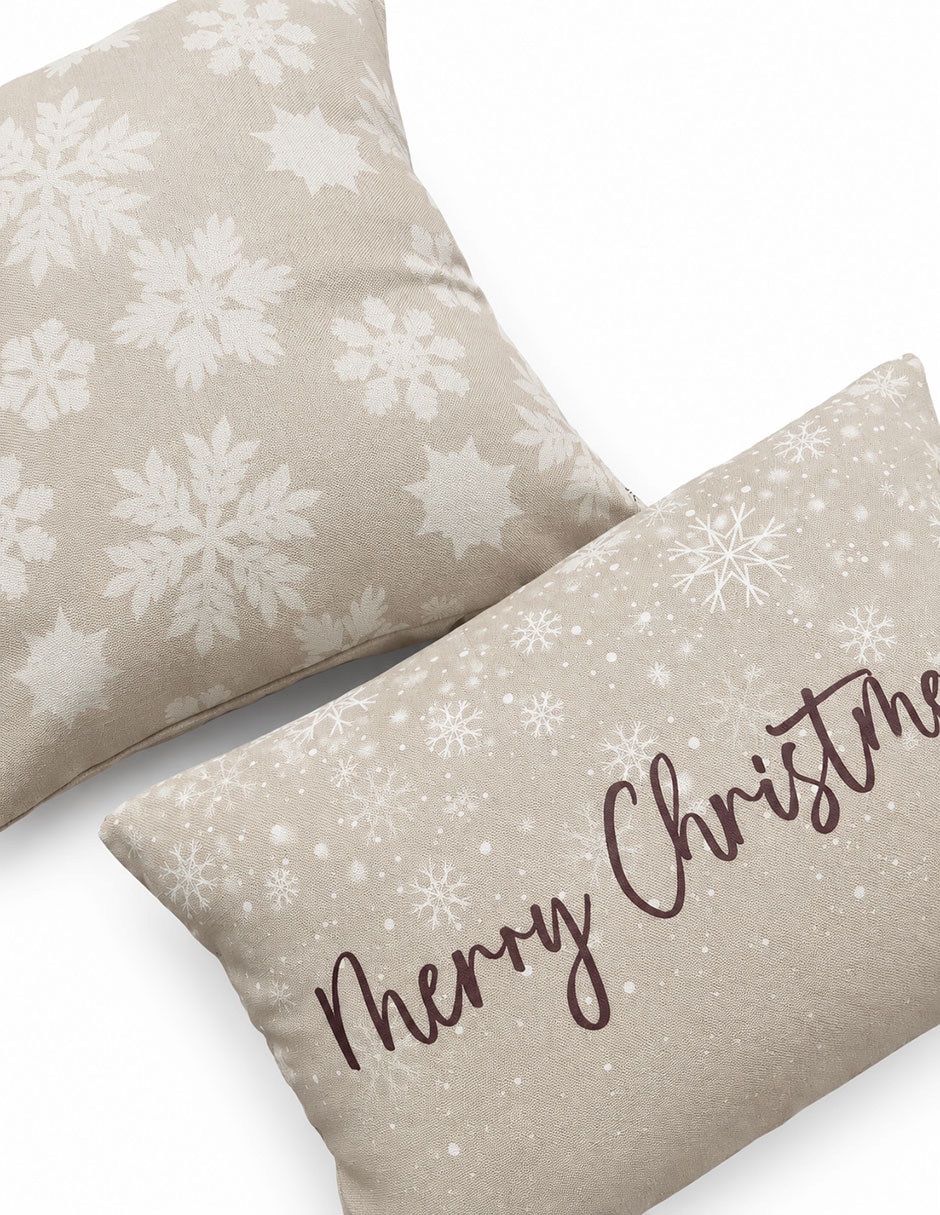 Cojín decorativo beikia navideños copos de nieve 2