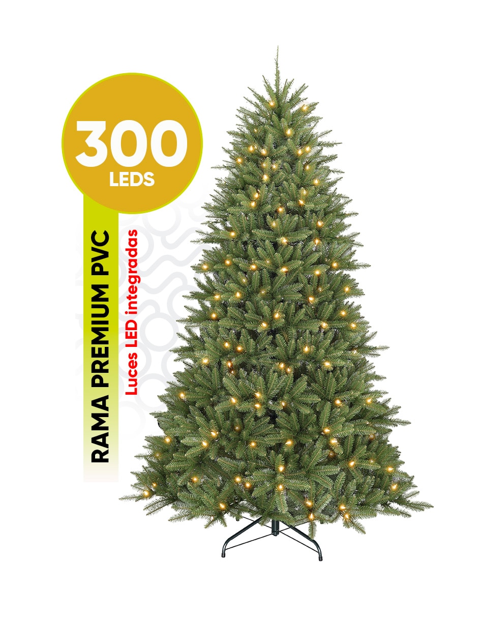 Árbol de navidad grand fir preiluminado de pvc con 300 luces