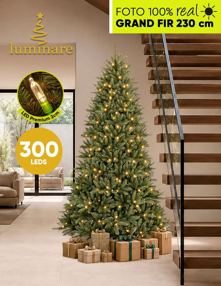 Árbol de navidad grand fir preiluminado de pvc con 300 luces 3