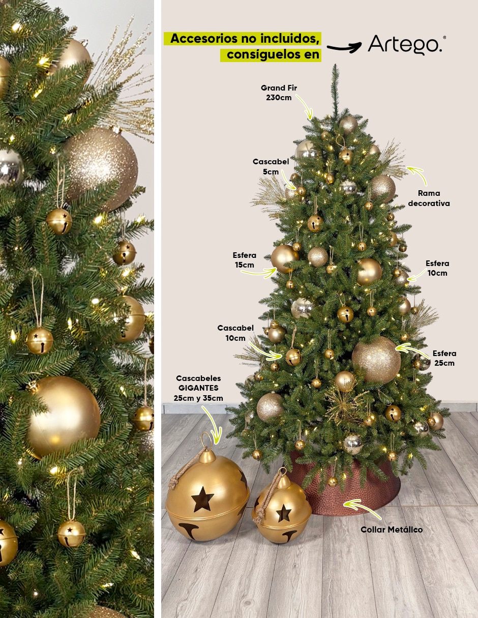 Árbol de navidad grand fir preiluminado de pvc con 300 luces 4