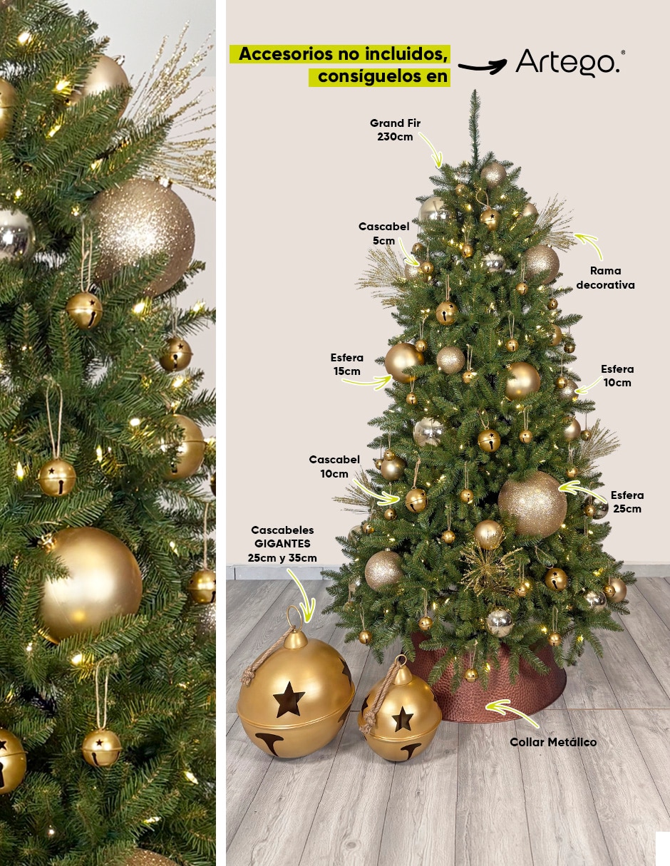 Árbol de navidad grand fir preiluminado 420 leds de pvc con 400 luces 9