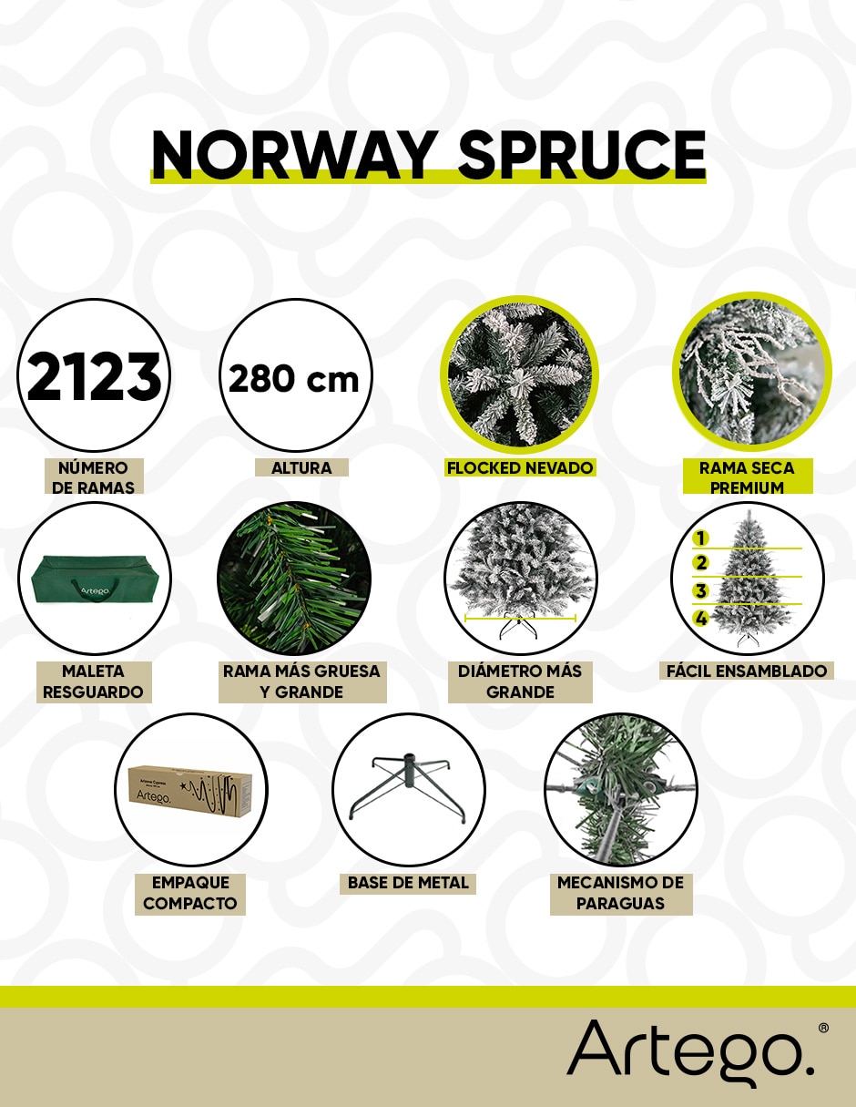 Árbol de navidad norway spruce con maleta de pvc 3