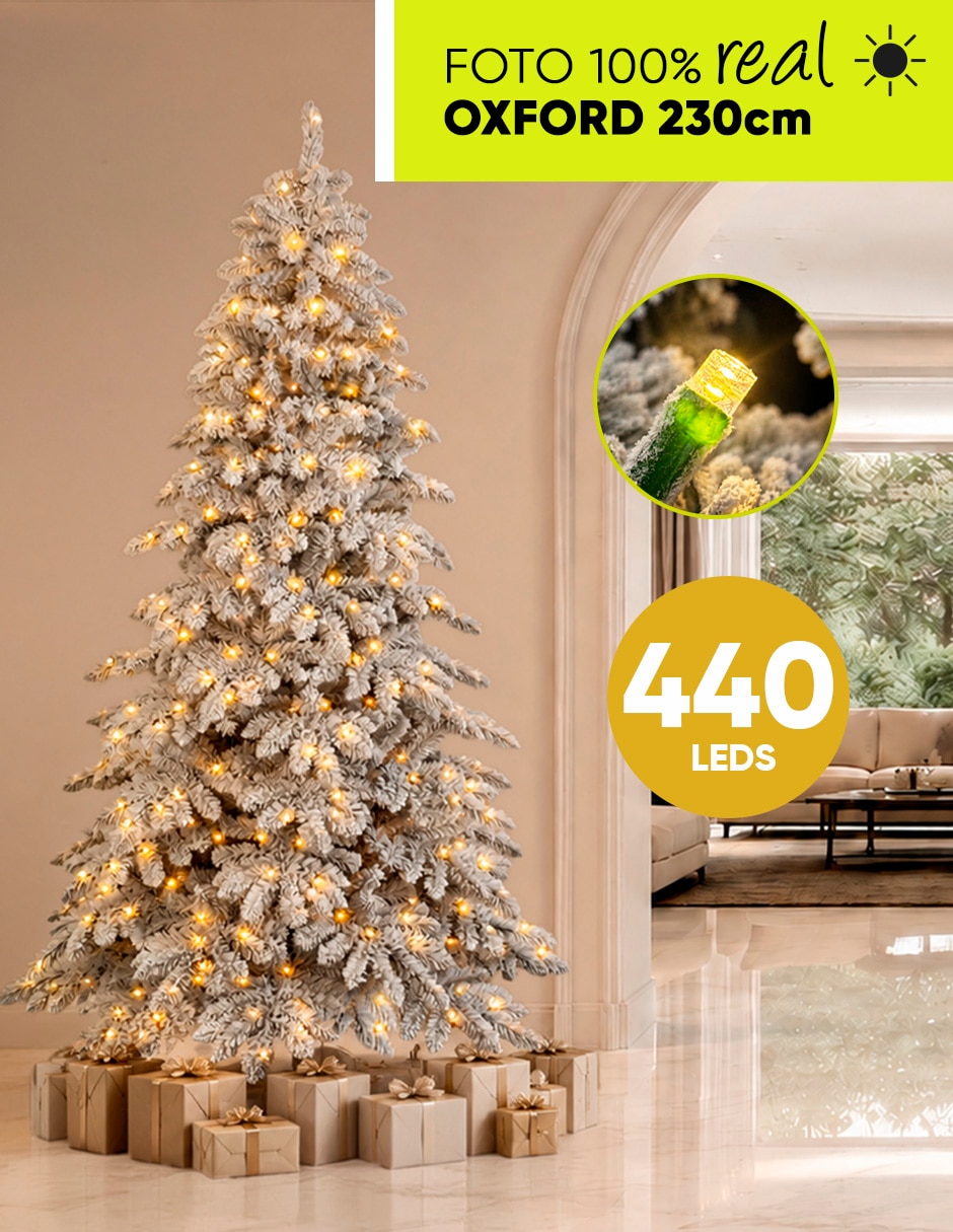 Árbol de navidad preiluminado *440 leds* oxford cedar de pvc continuo 3
