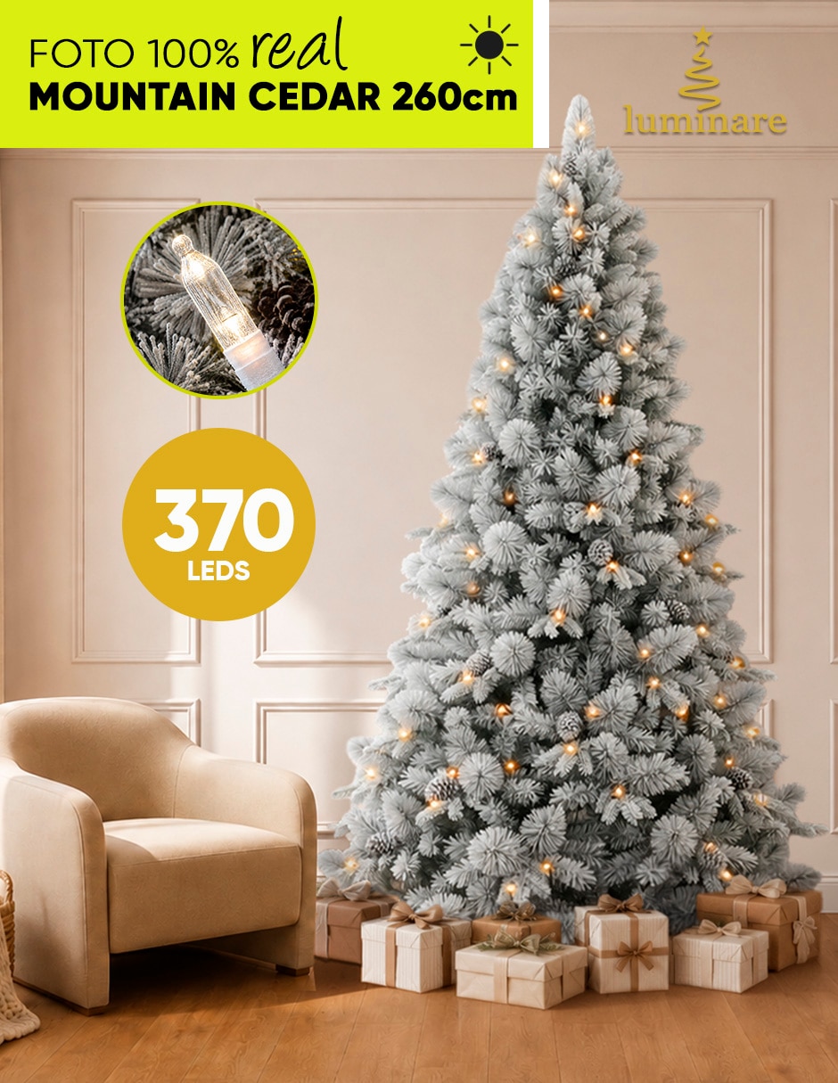 Árbol de navidad preiluminado *370 leds* mountain cedar premium de pvc continuo