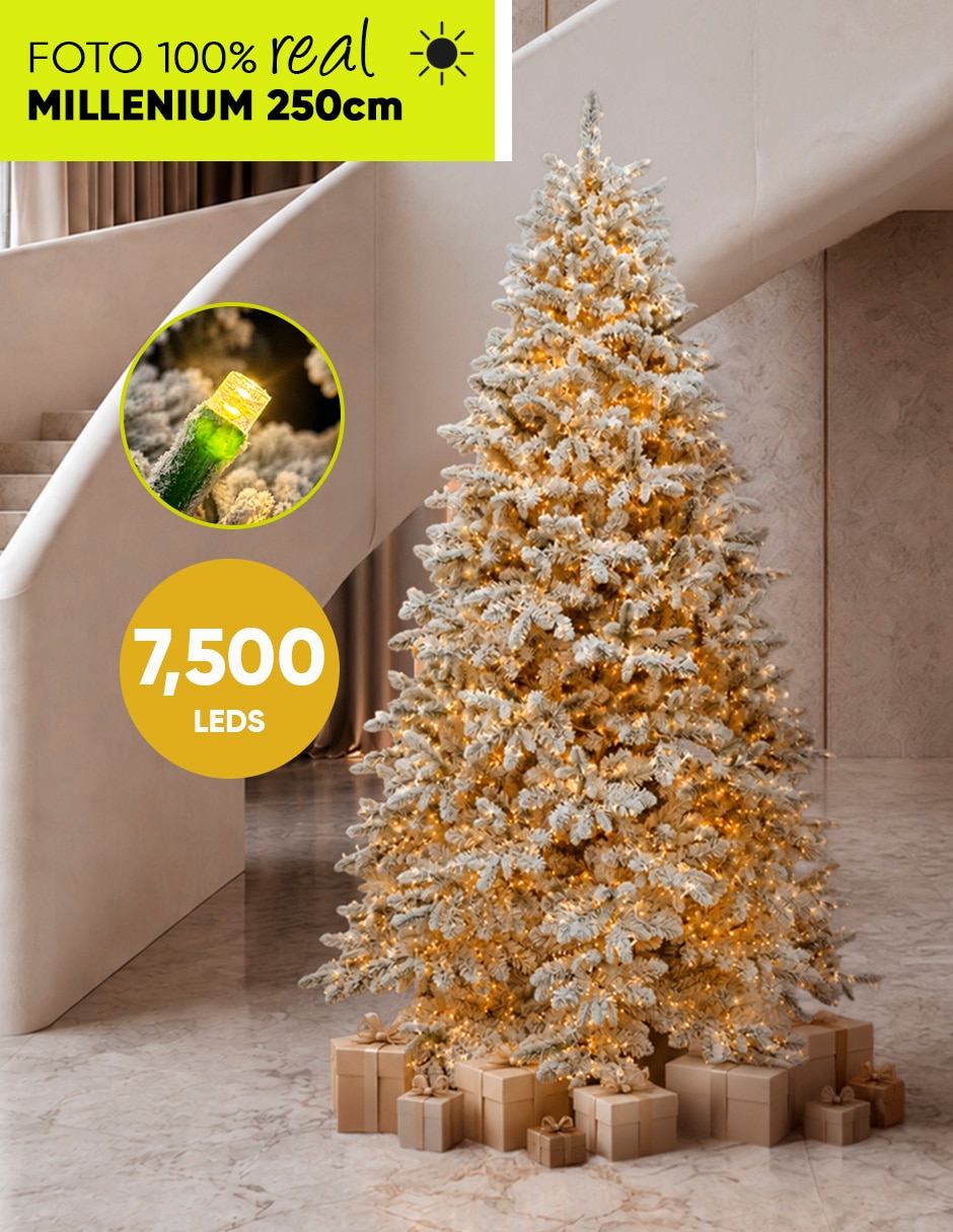 Árbol de navidad preiluminado millenium fir *7500 leds* de pvc continuo 2