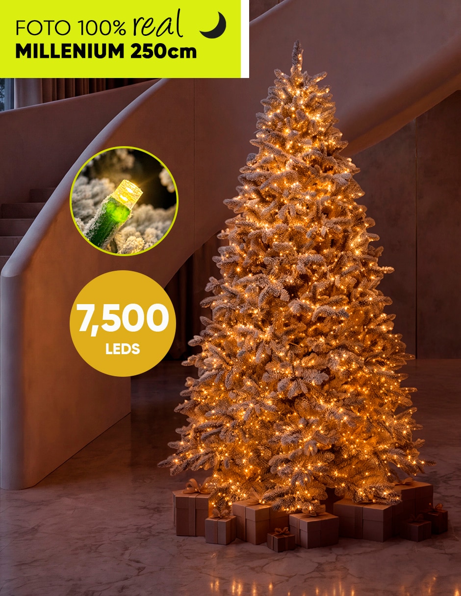 Árbol de navidad preiluminado millenium fir *7500 leds* de pvc continuo 3