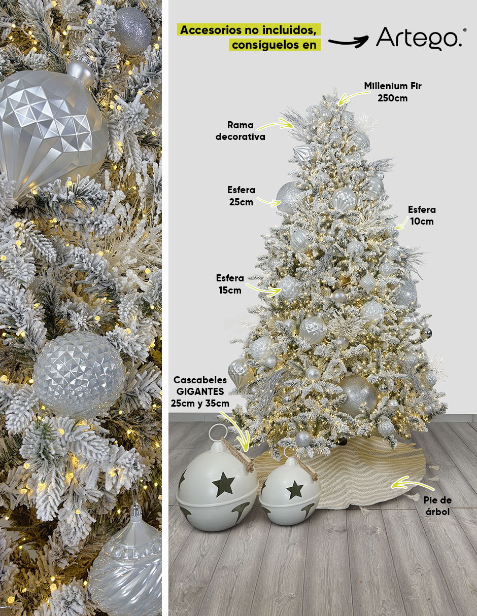Árbol de navidad preiluminado millenium fir *7500 leds* de pvc continuo 7