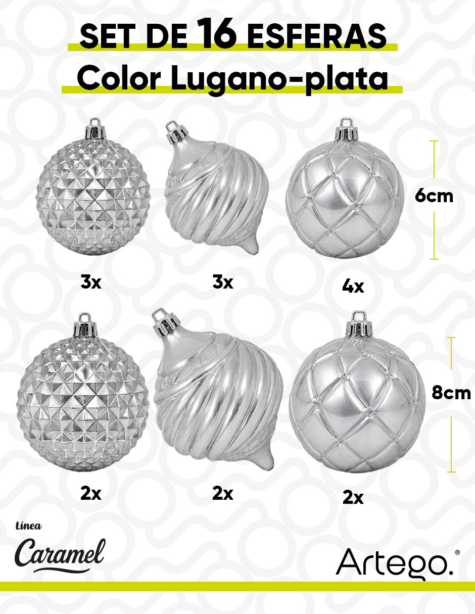 Set de esfera navideña línea caramel 6