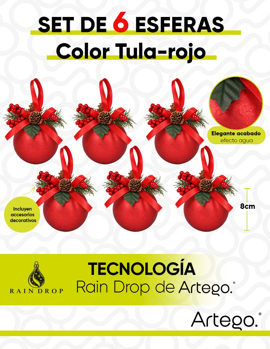 Set de esfera navideña línea raindrop con 6 piezas 6