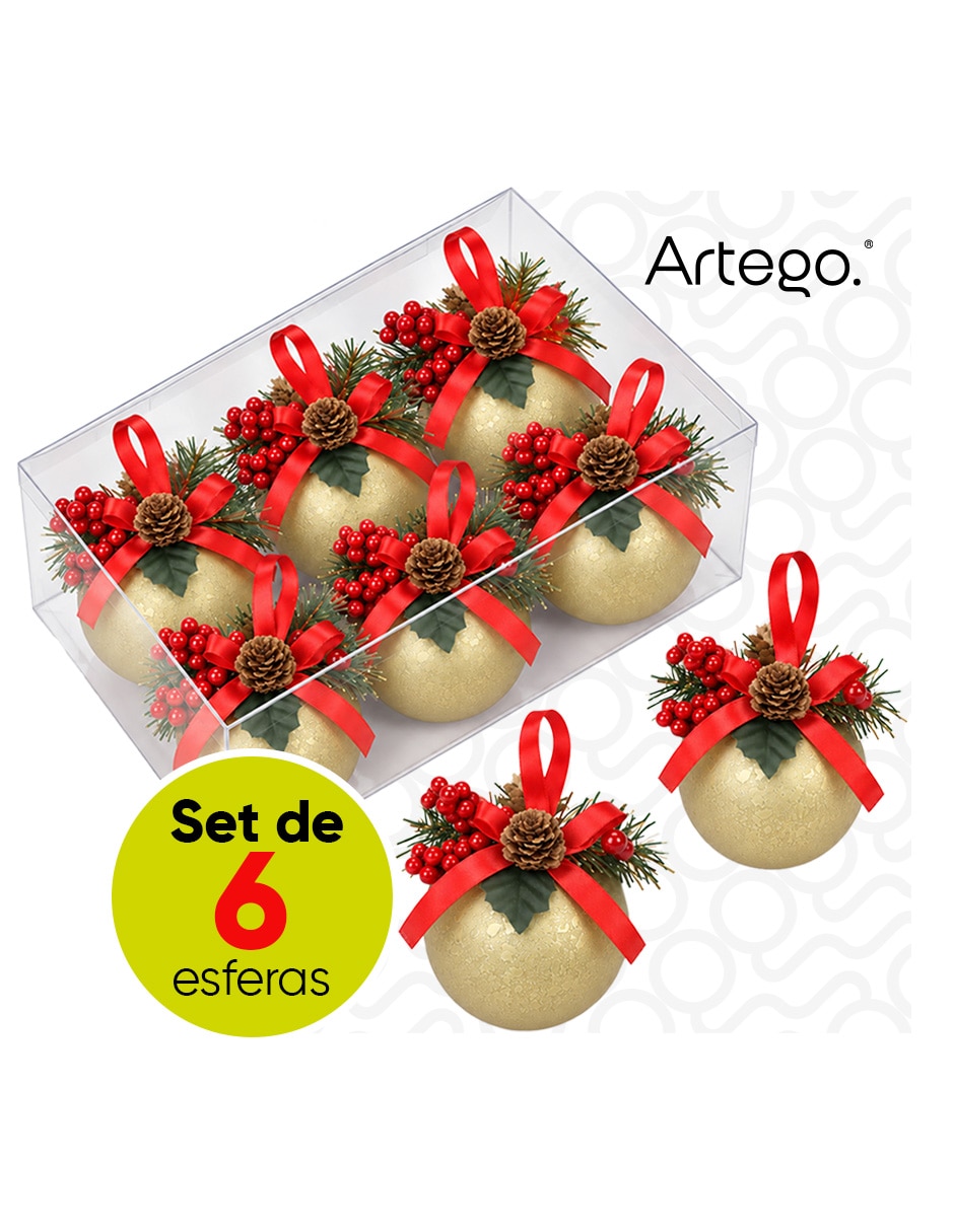Set de esfera navideña línea raindrop con 6 piezas Set de esfera navideña línea raindrop con 6 piezas