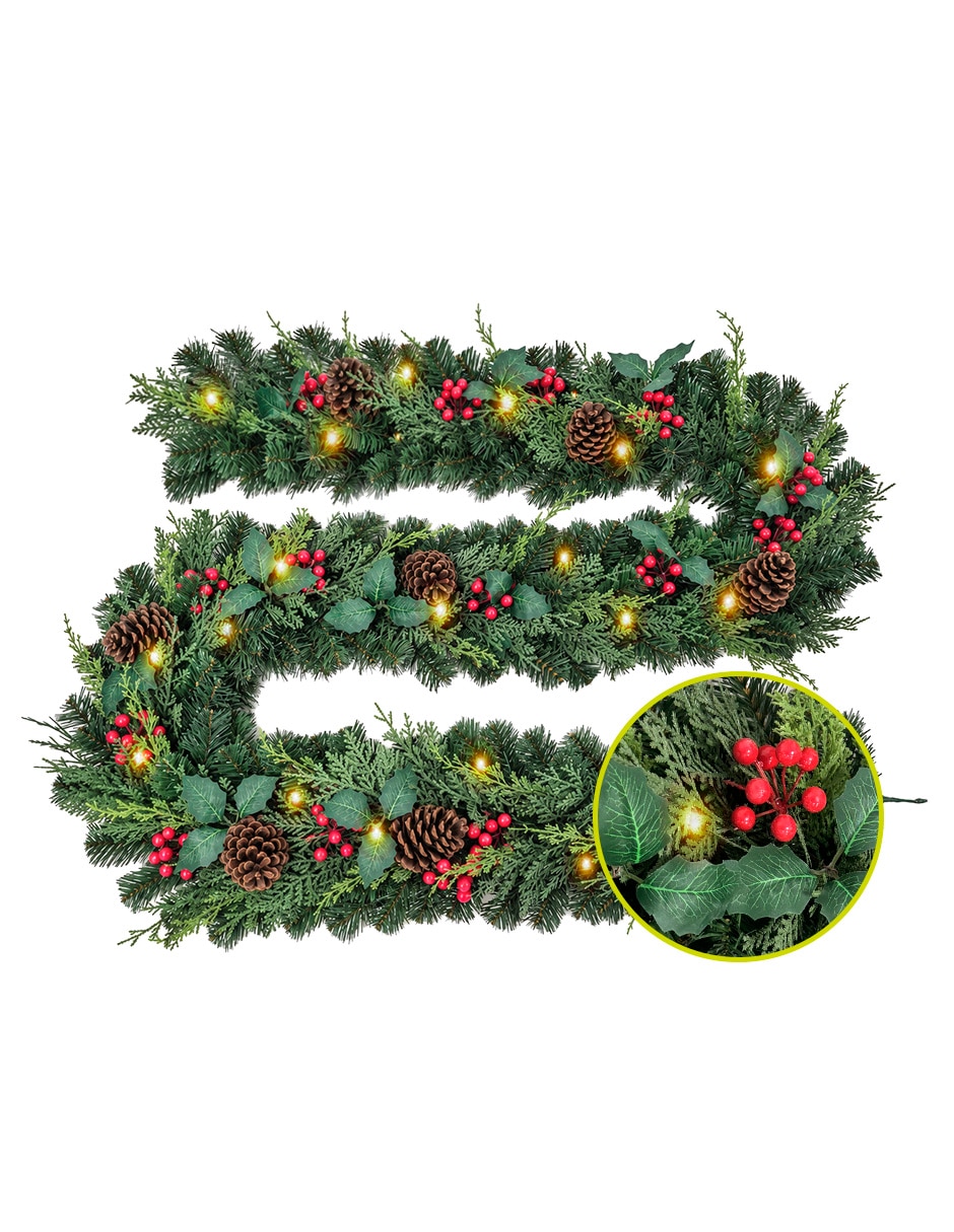 Guirnalda christmas garland con berries 270cm