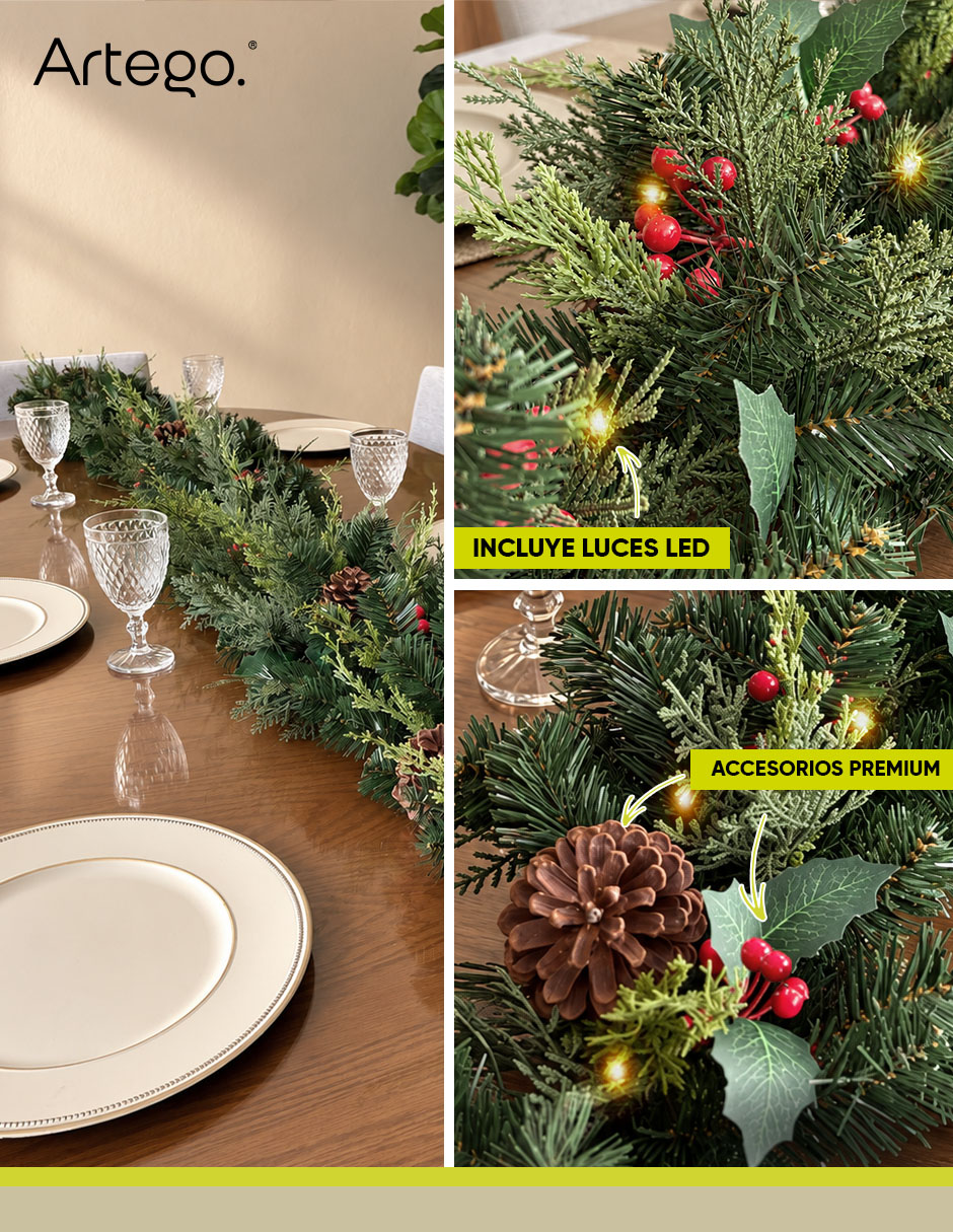 Guirnalda christmas garland con berries 270cm 3