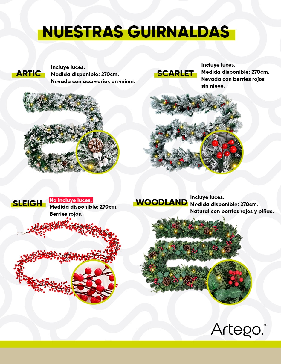 Guirnalda christmas garland con berries 270cm 5
