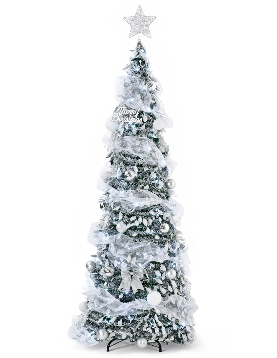 Árbol de navidad tipo lápiz con luces y decoración de pvc con 150 luces Árbol de navidad tipo lápiz con luces y decoración de pvc con 150 luces
