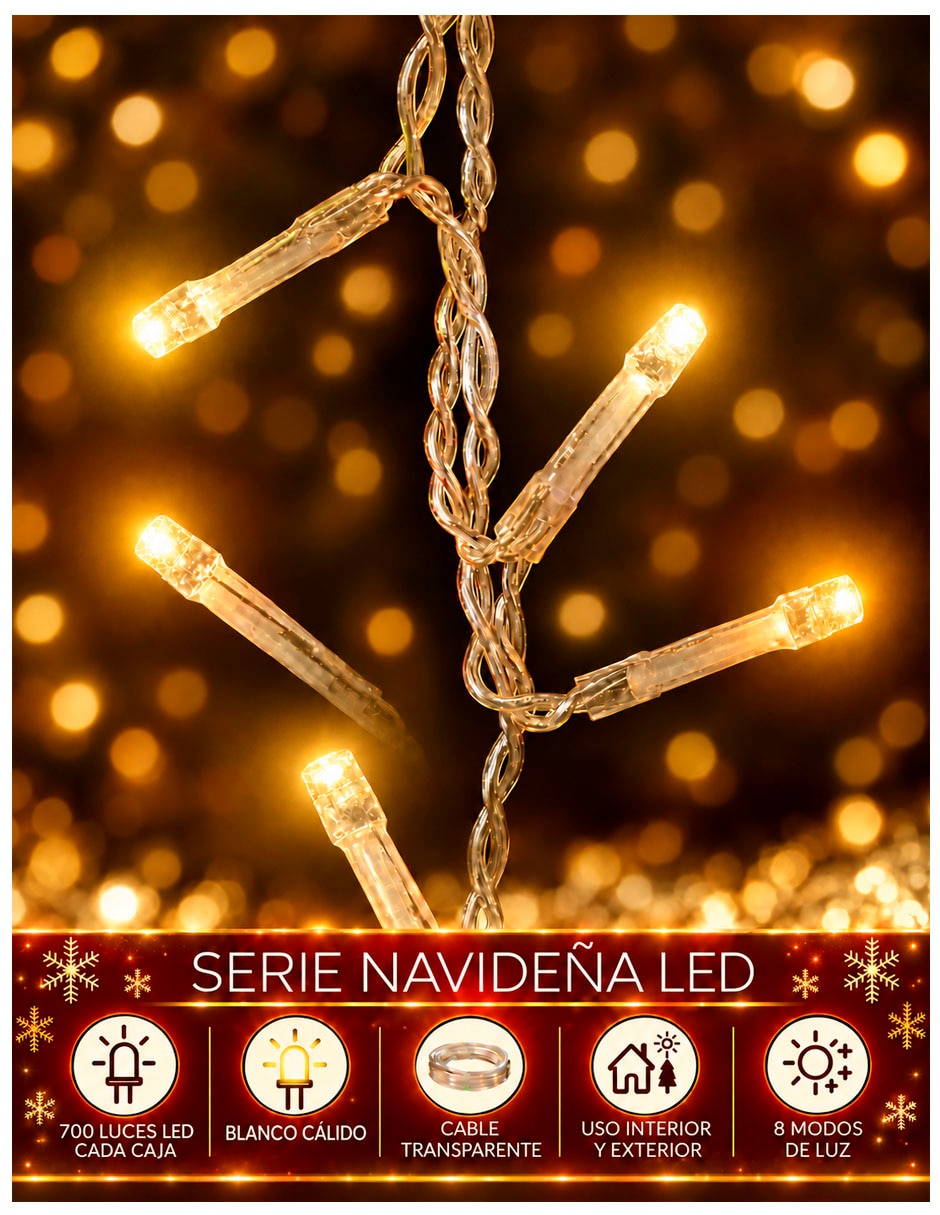 Set de luces led dy-700ul- 2pzas con 700 focos 2