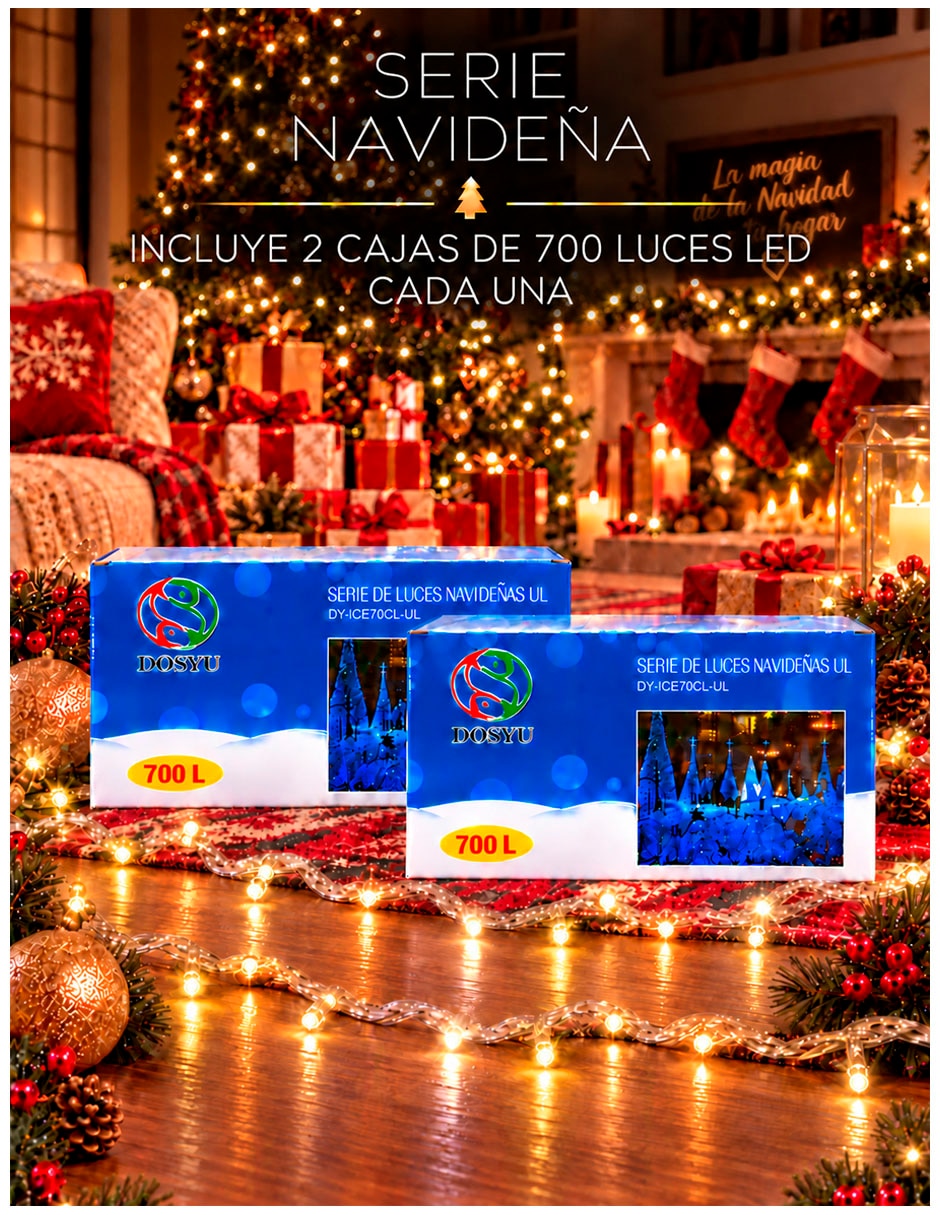 Set de luces led dy-700ul- 2pzas con 700 focos 5