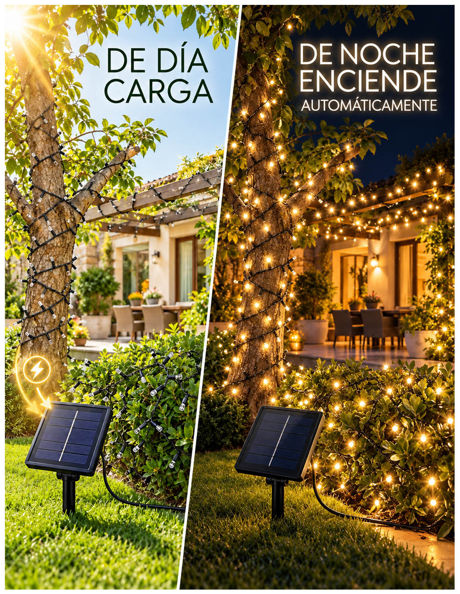 Set de luces LED SIN FAMILIA SU200-4PZAS con 200 focos 4