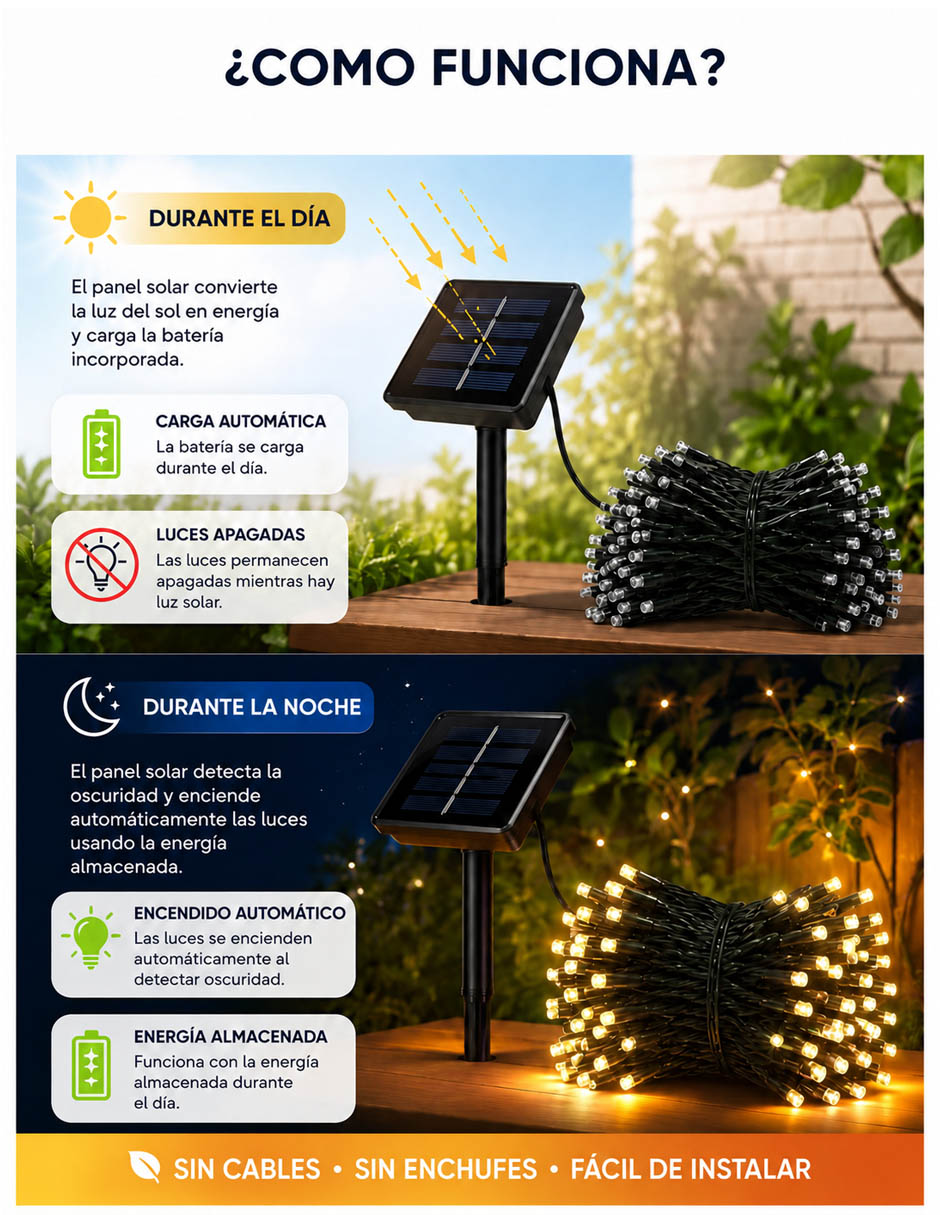 Set de luces LED SIN FAMILIA SU200-4PZAS con 200 focos 3