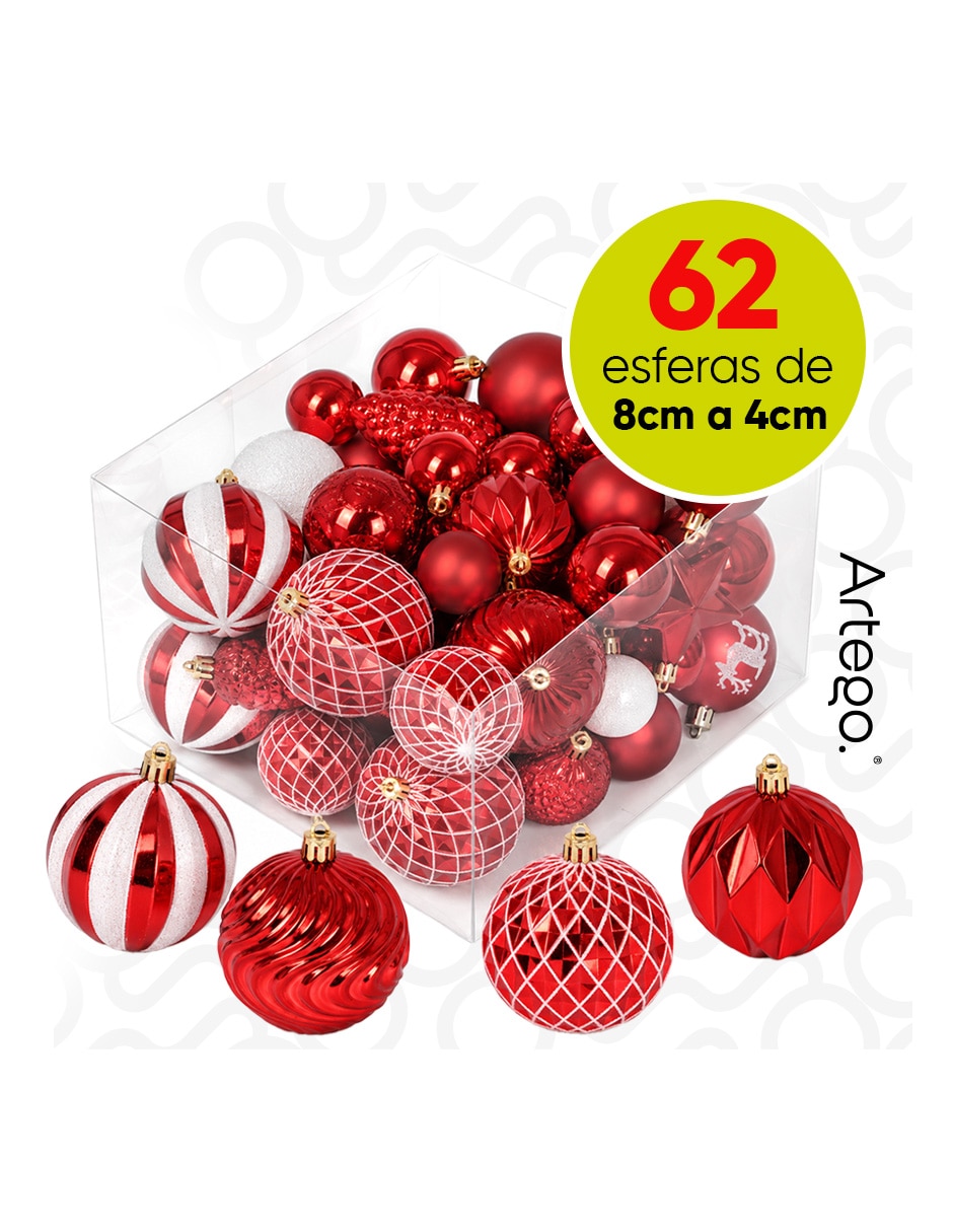 Set de esfera navideña 62 piezas Tribute MIX Línea CARAMEL con 1 piezas Set de esfera navideña 62 piezas Tribute MIX Línea CARAMEL con 1 piezas