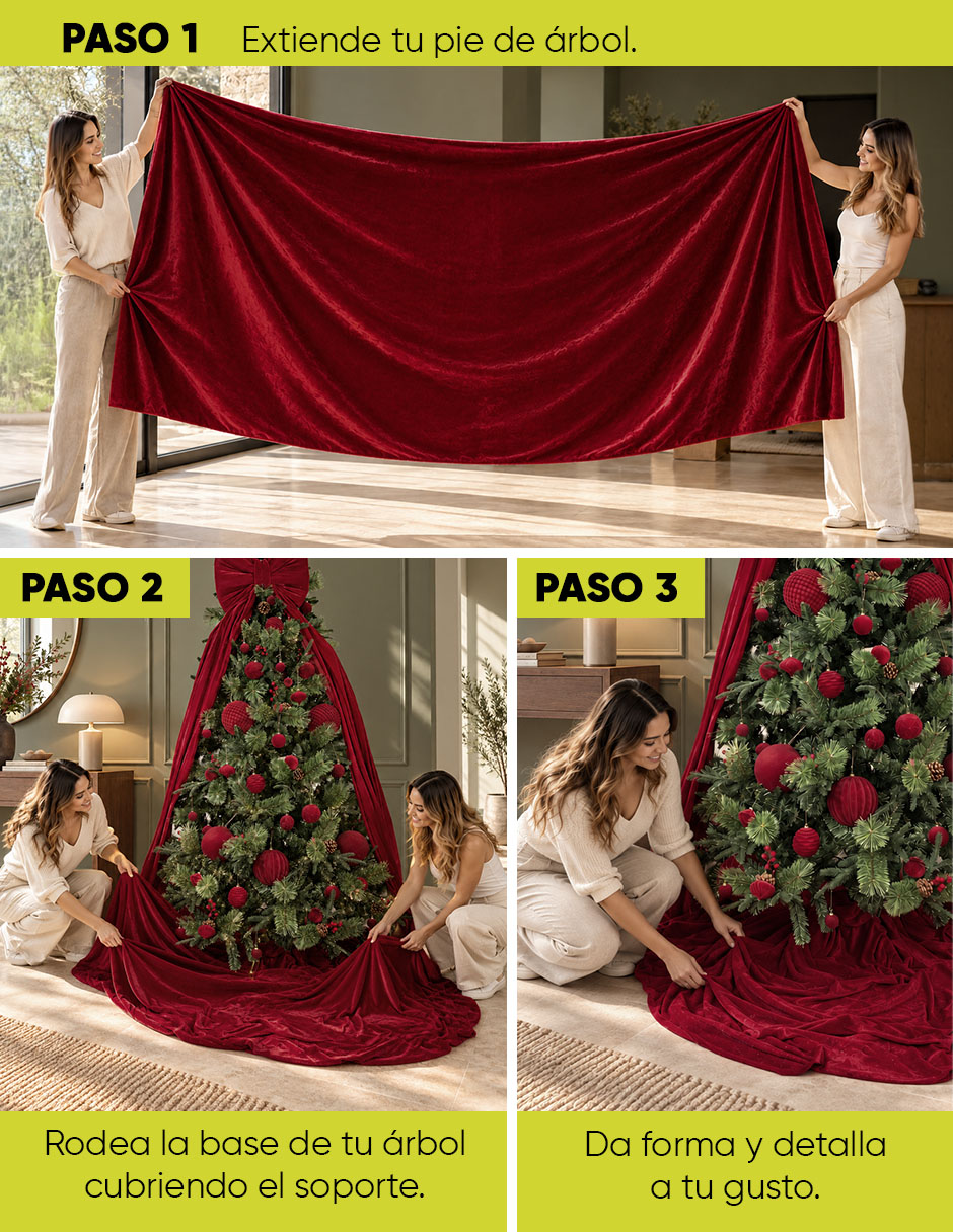 Pie de árbol Christmas Tree Skirt estampado Liso 6