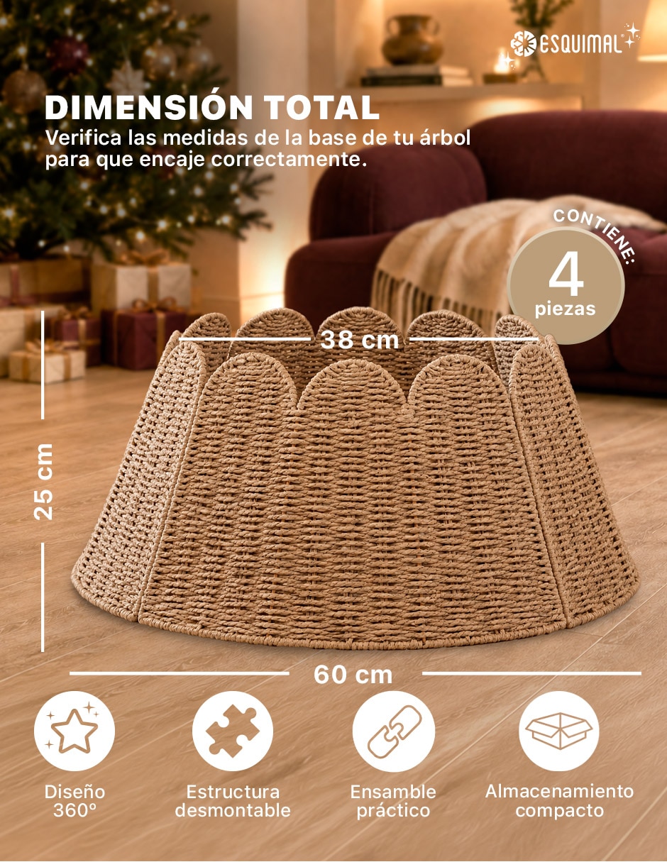 Pie de árbol Trenzado Estilo Ratán estampado Ninguno 8