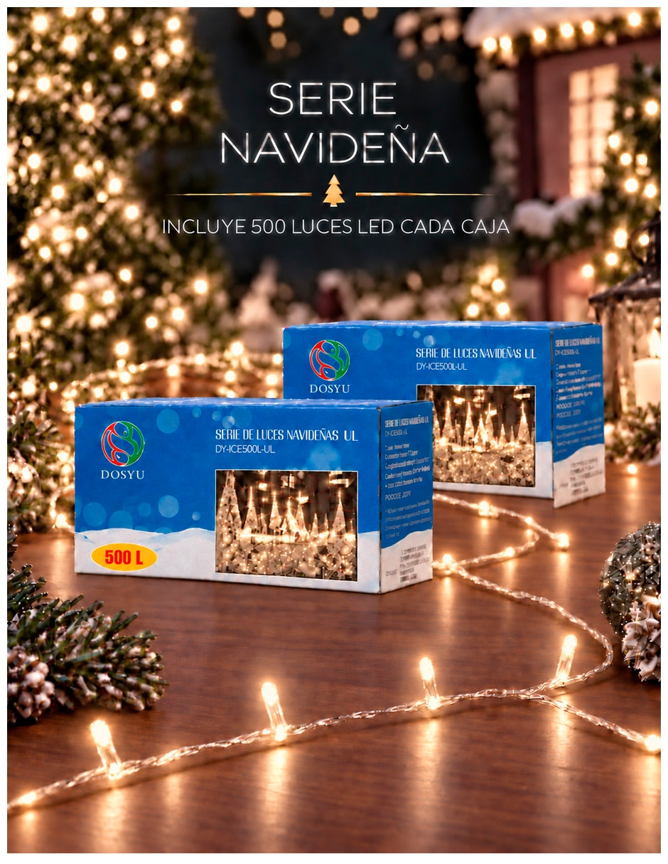 Set de luces LED SIN FAMILIA DY-500UL-2PZAS con 500 focos 5