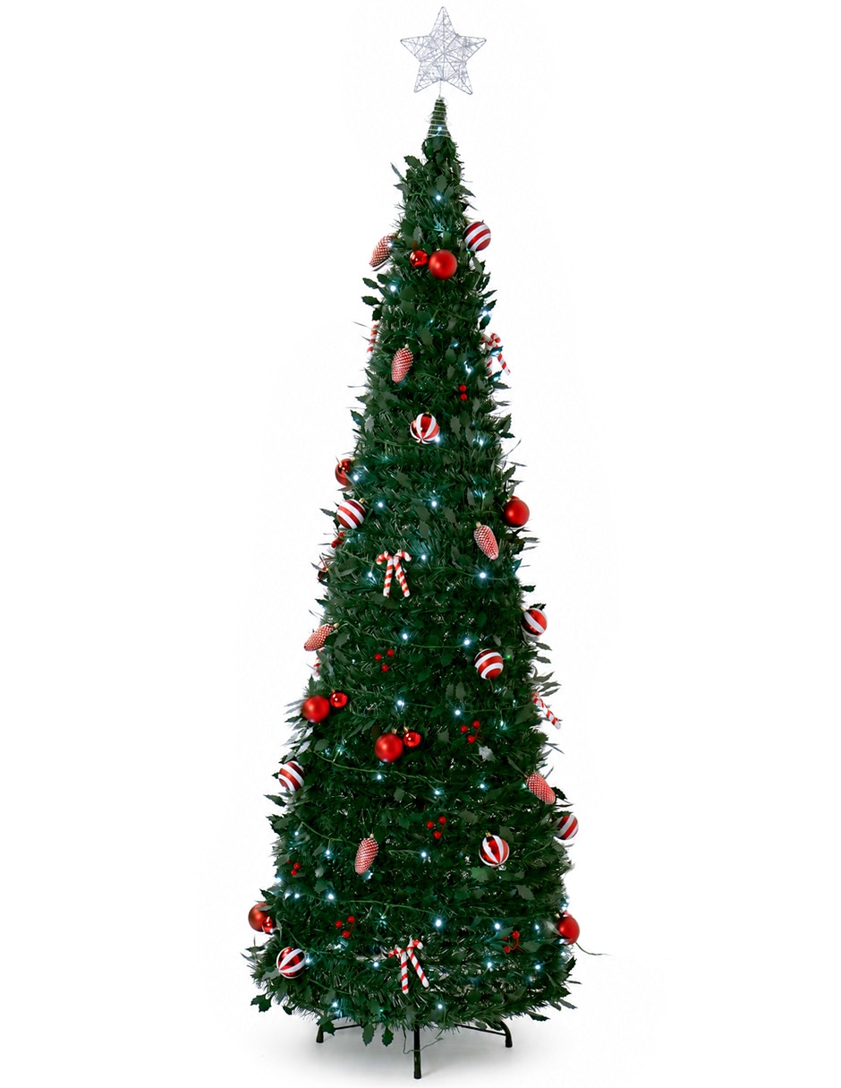 Árbol de navidad Tipo Lápiz con luces y Decoración de PVC con 150 luces Árbol de navidad Tipo Lápiz con luces y Decoración de PVC con 150 luces