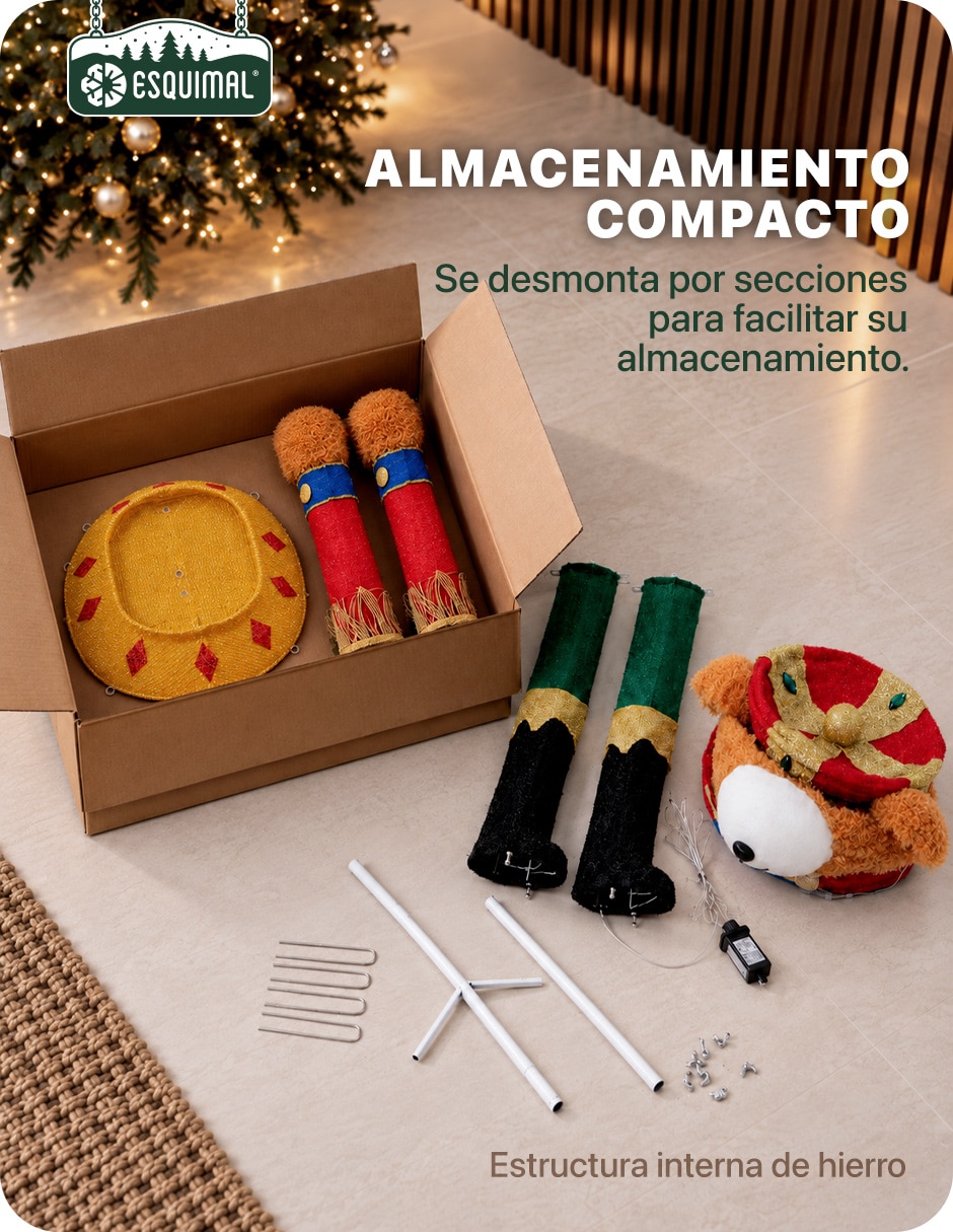 Figura decorativa de Oso Navidad para el Hogar con textura suave de Poliéster 5