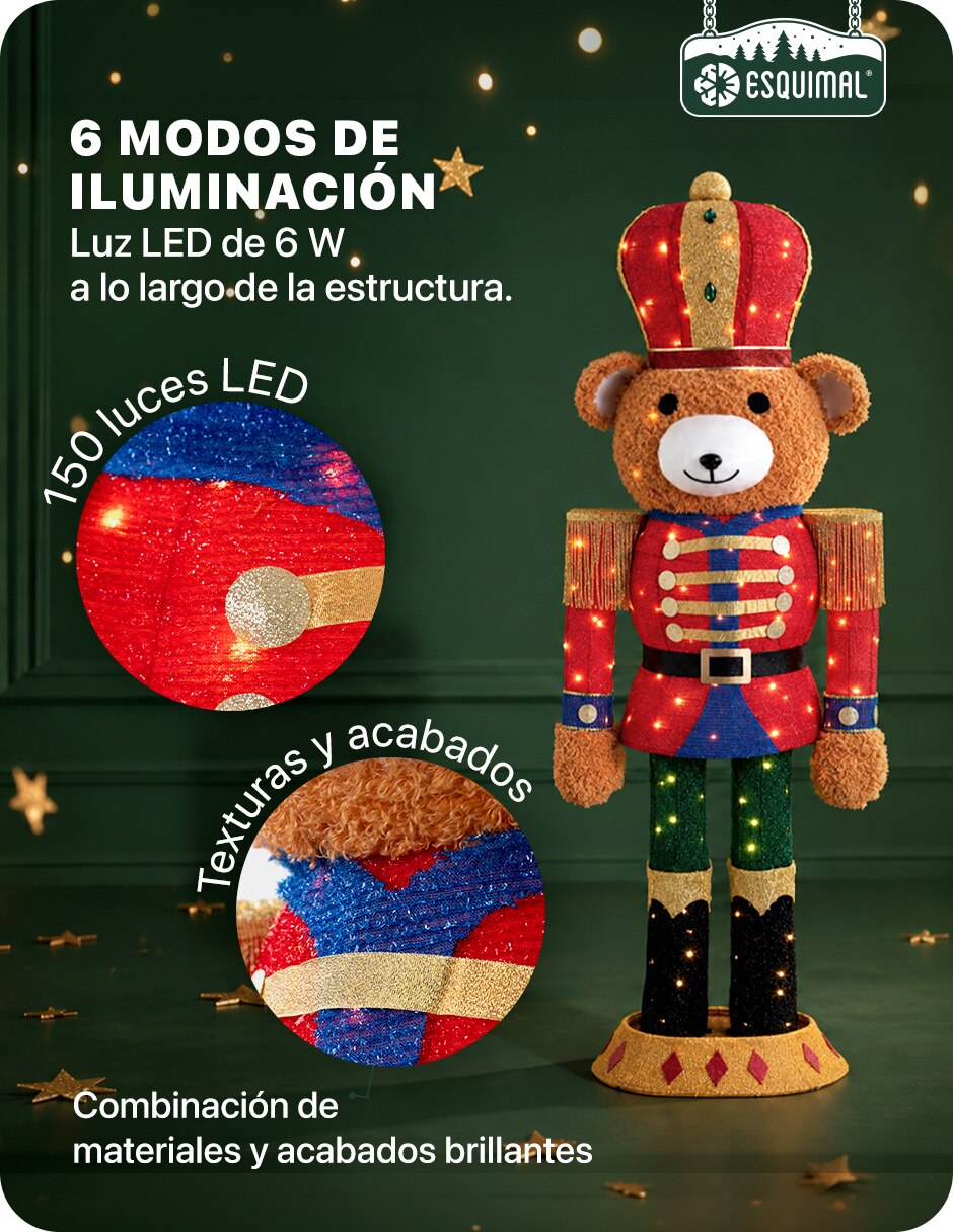 Figura decorativa de Oso Navidad para el Hogar con textura suave de Poliéster 6