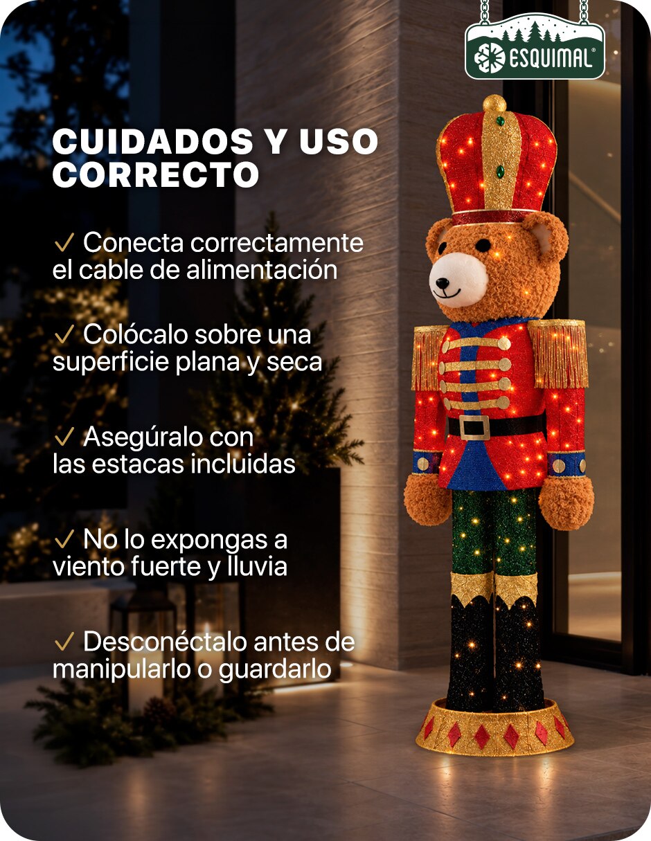 Figura decorativa de Oso Navidad para el Hogar con textura suave de Poliéster 7