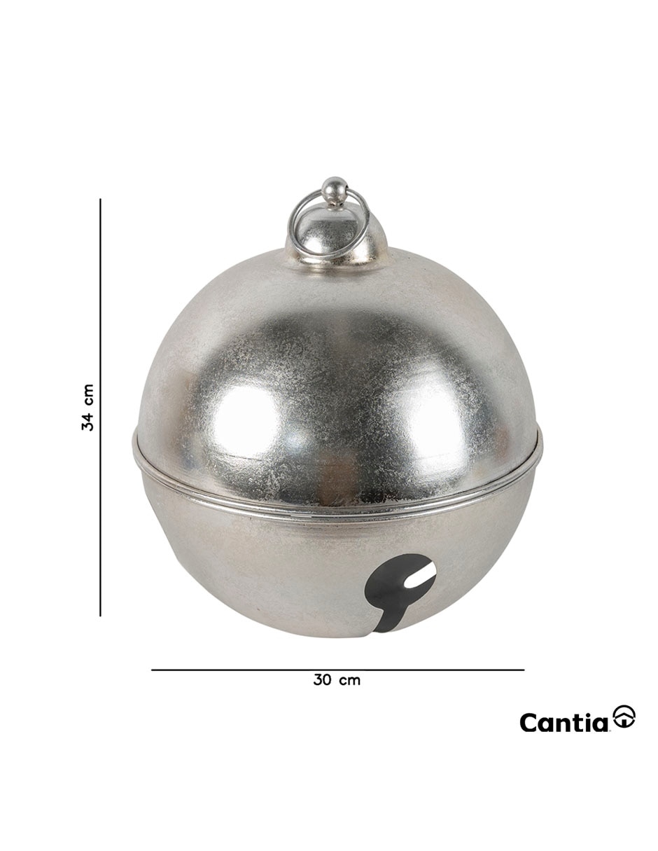 Figura decorativa de esfera navidad brillo de acero 4