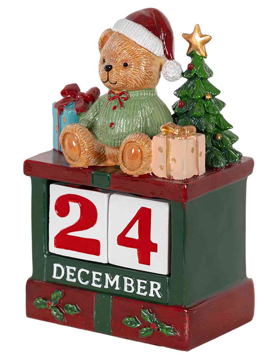 Figura decorativa de oso navidad calendario de resina