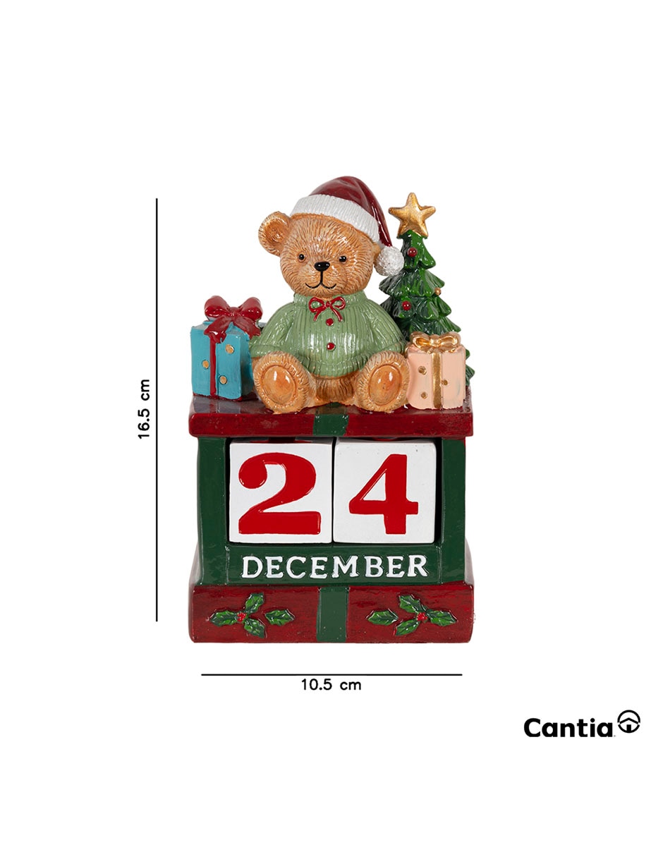 Figura decorativa de oso navidad calendario de resina 7