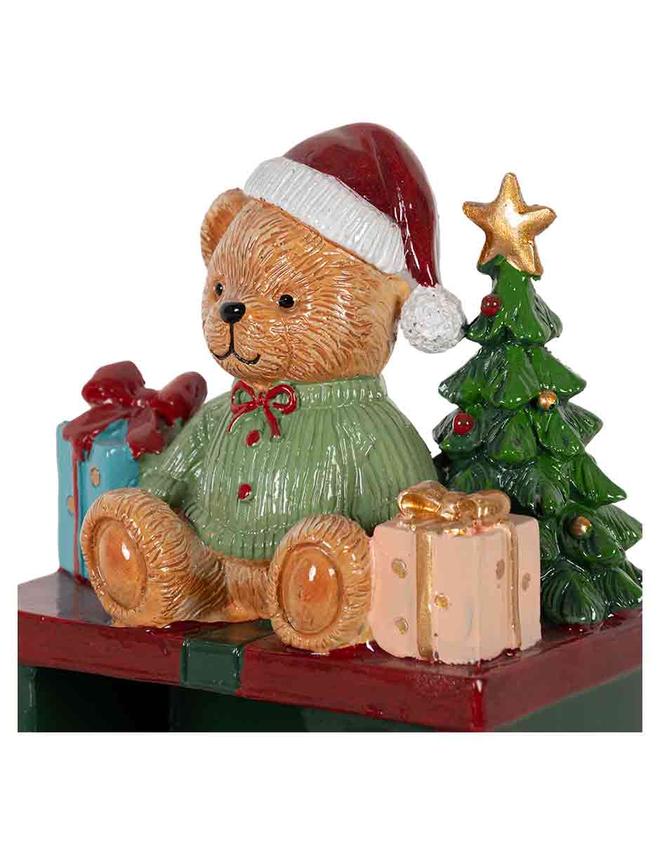 Figura decorativa de oso navidad calendario de resina 4