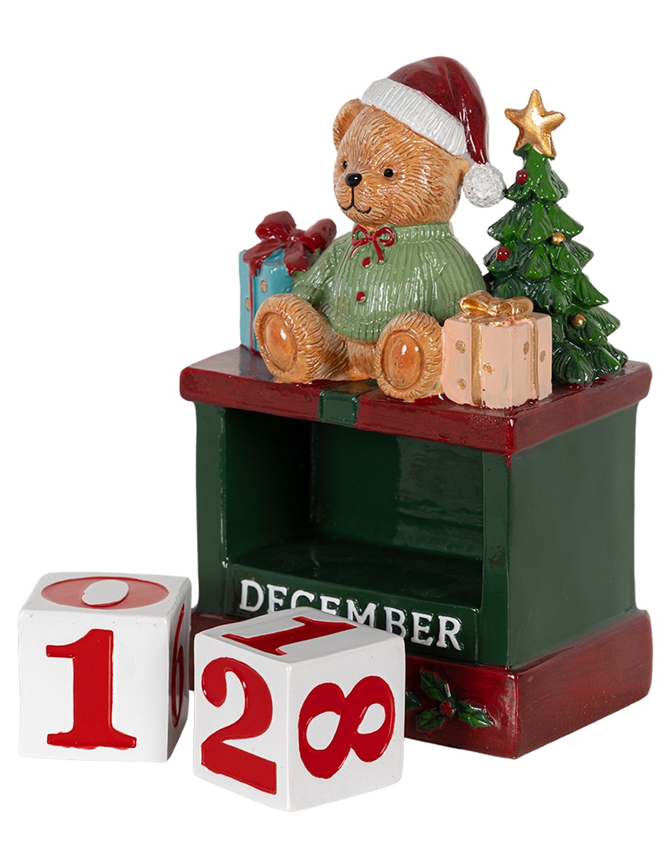 Figura decorativa de oso navidad calendario de resina 6