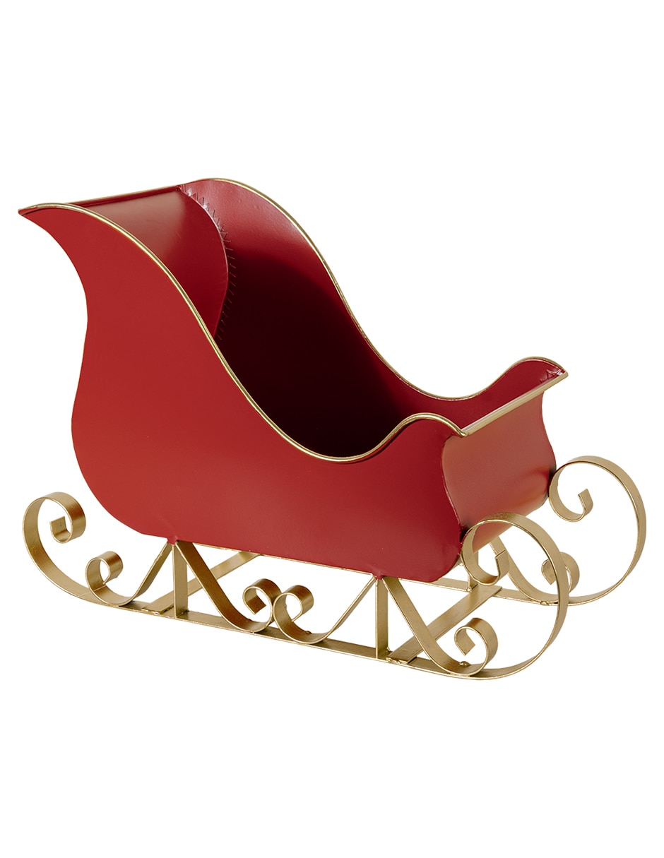 Figura decorativa de trineo navidad noel de metal
