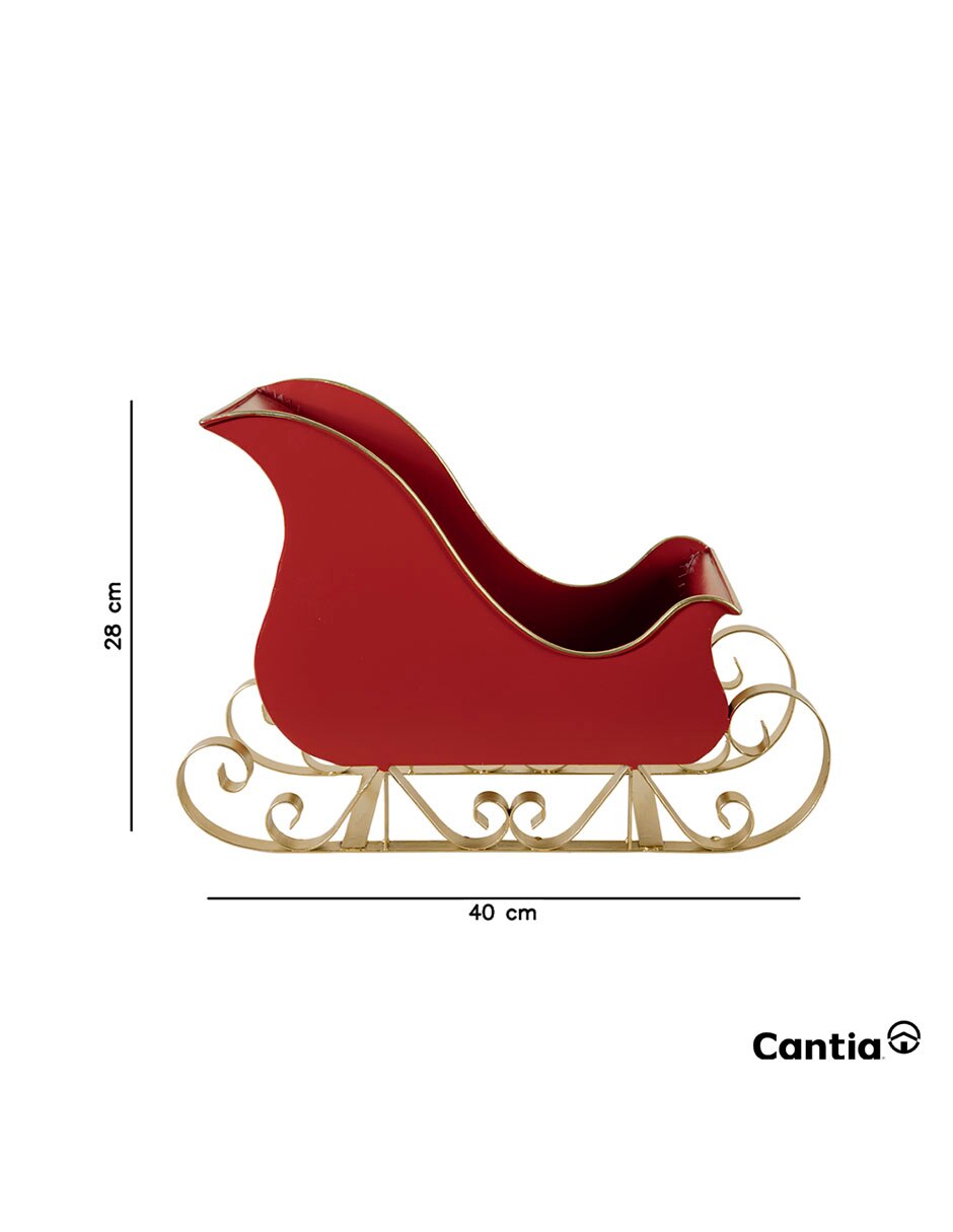 Figura decorativa de trineo navidad noel de metal 5