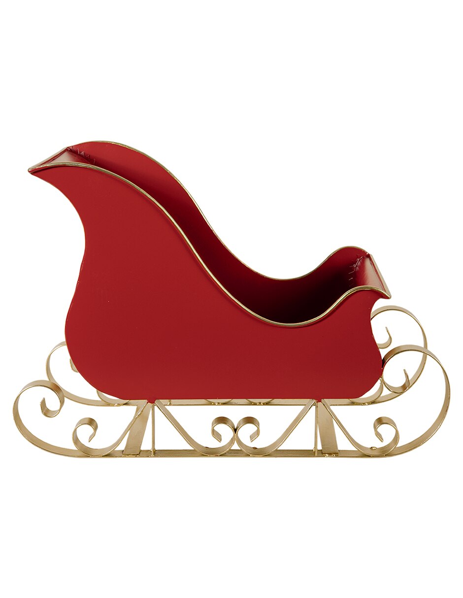 Figura decorativa de trineo navidad noel de metal 3