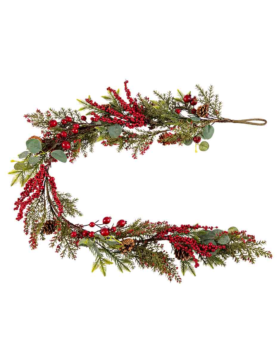 Guirnalda abeto jubilo con berries y piñas 150