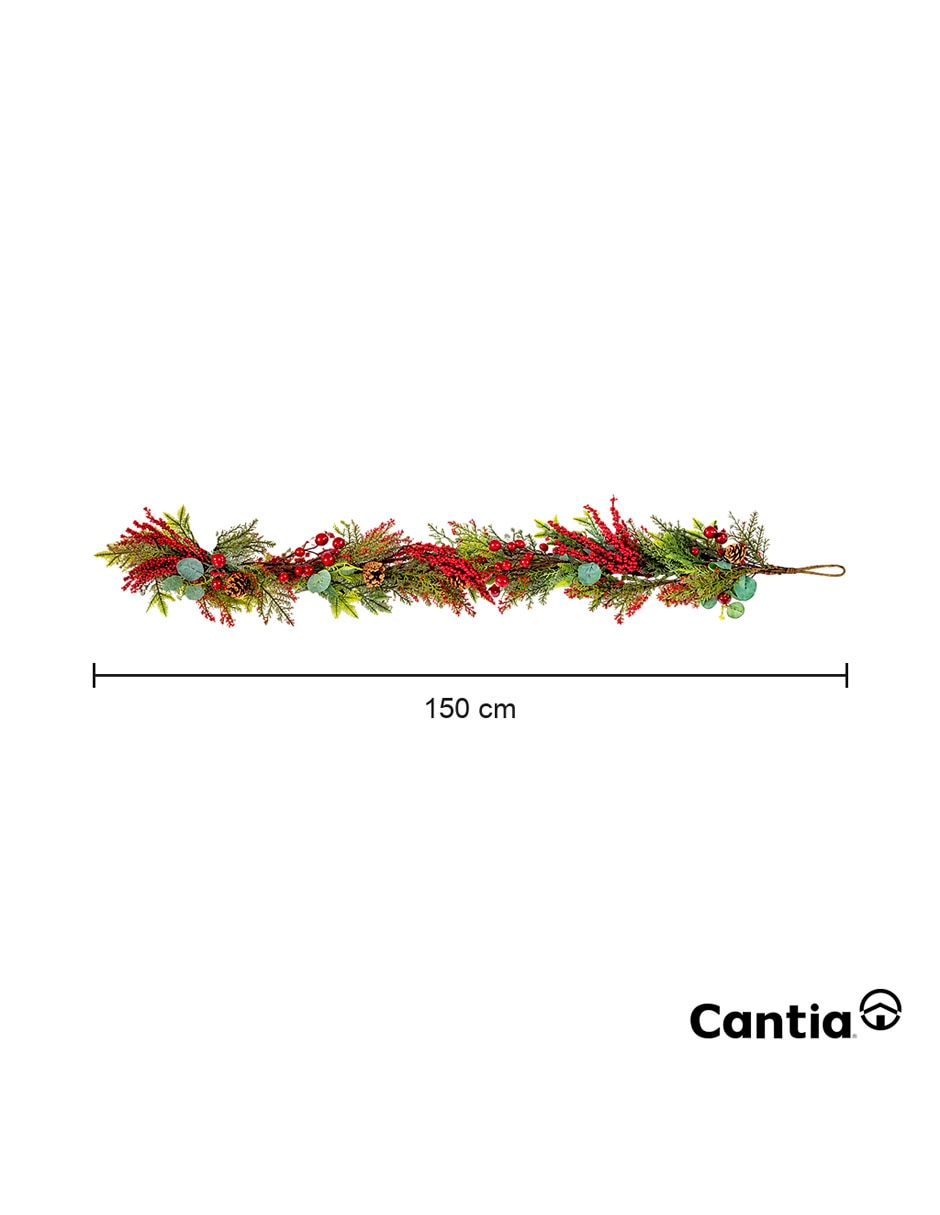 Guirnalda abeto jubilo con berries y piñas 150 5